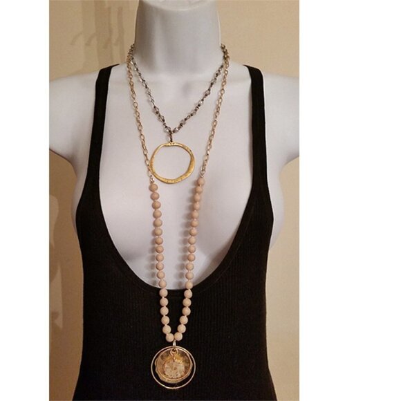 CURATED bundle lot 2 boho style statement look necklaces - Picture 2 of 5